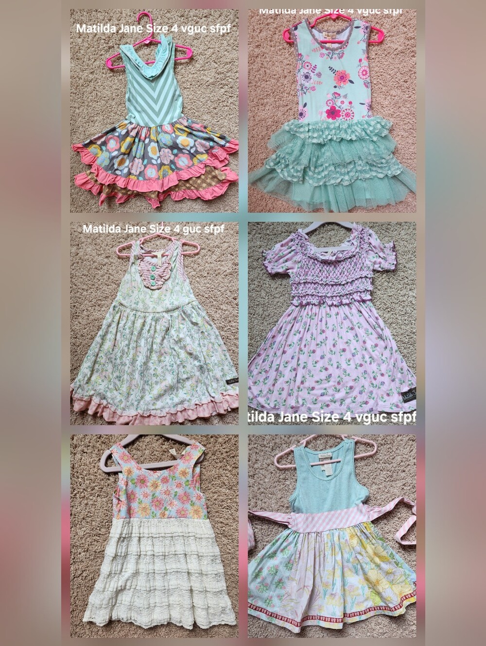 6 Matilda Jane Girls Dresses Bundle